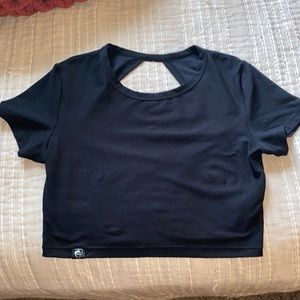 Alphalete open back crop